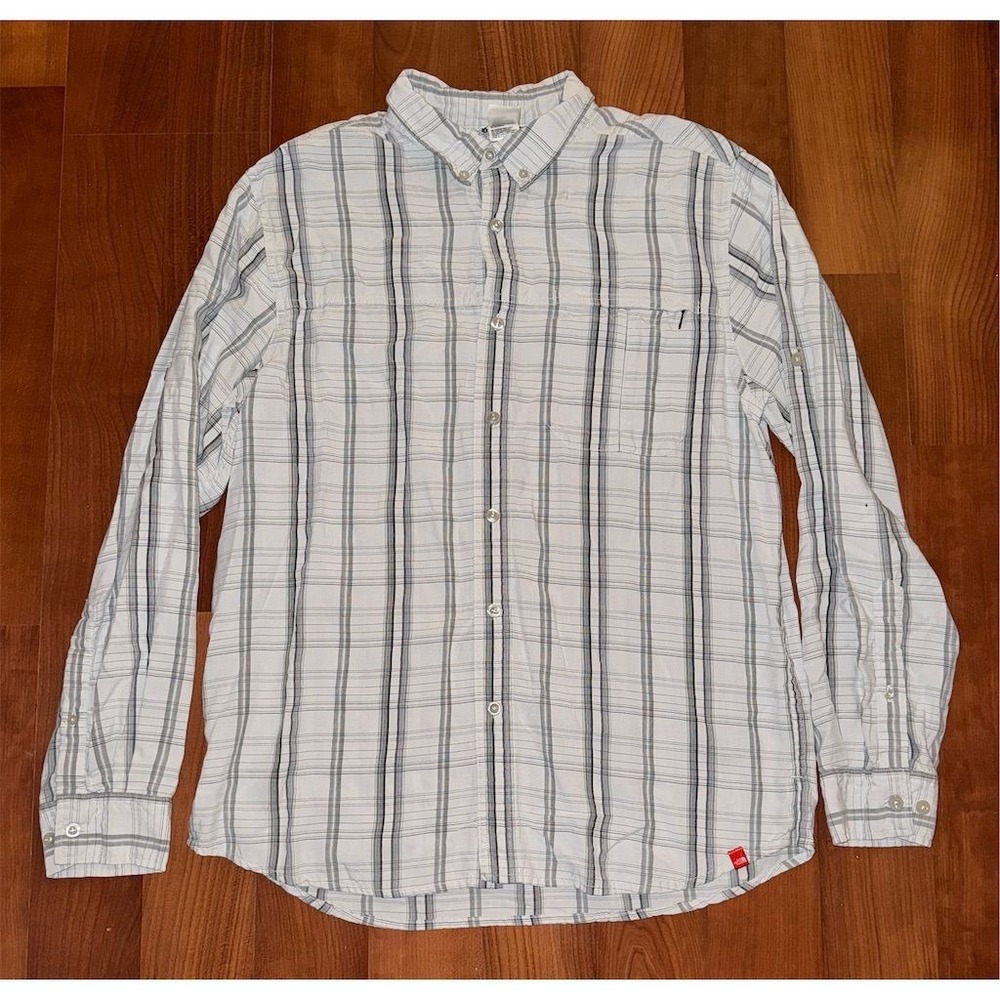 The North Face Men's Plaid Long Sleeve‎ Button-Up Shirt L Lightweight outdoor